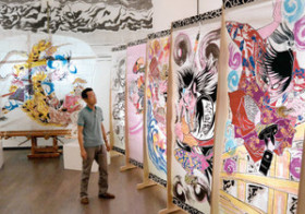 にわか祭の世界へ　絵師川淵さん武者絵展　きょうから金沢２１世紀美術館で